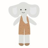 an elephant in a brown suit isolated on a light background. vector