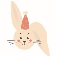 Cute bunny Illustration Vector on white background vector