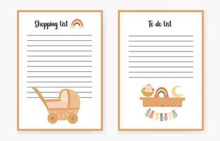 To-do list template and will do list. Notepad for stationery on an isolated background. vector