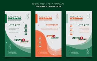 Social Media Post template with waving green and orange in portrait design for online advertising