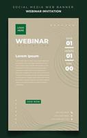 Webinar Invitation in green background design. good template for online advertising design vector