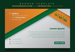 Banner template design for Information Technology with geometric background design vector