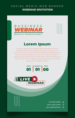 Social media post template in portrait design with white and green background