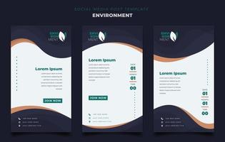 Set of social media in portrait with environment design for environmental template design vector