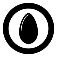 Egg the black color icon in circle or round vector