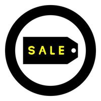 Label sale the black color icon in circle or round vector