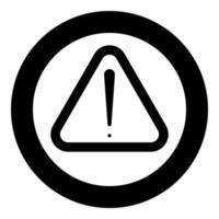 Sign of attention the black color icon in circle or round vector