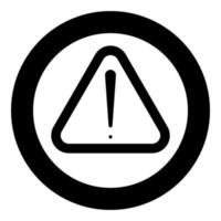 Sign of attention the black color icon in circle or round vector