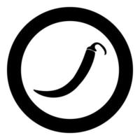 Pepper the black color icon in circle or round vector