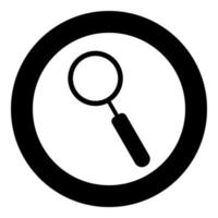 Loupe the black color icon in circle or round vector