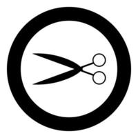 Scissors the black color icon in circle or round vector