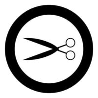 Scissors the black color icon in circle or round vector