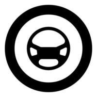 Steering wheel the black color icon in circle or round vector