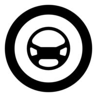 Steering wheel the black color icon in circle or round vector