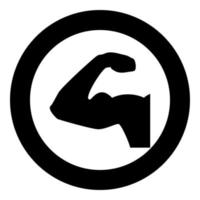 Strong arm icon the black color icon in circle or round vector