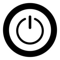 Button turn on or off icon the black color icon in circle or round vector