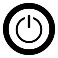 Button turn on or off icon the black color icon in circle or round vector