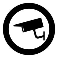 Video surveillance icon black color in circle vector