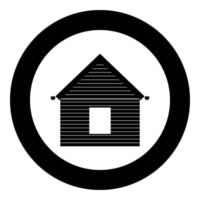 Siding front icon black color in circle vector