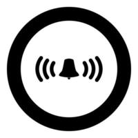 Ringing bell icon black color in circle vector