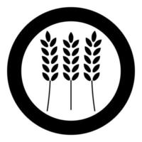 Wheat icon black color in circle vector