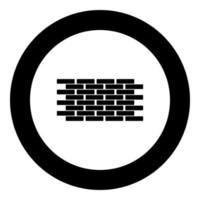 Wall the black color icon in circle or round vector