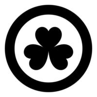 Clover the black color icon in circle or round vector