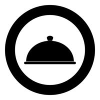 Dish the black color icon in circle or round vector