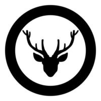 Head deer icon black color in circle vector