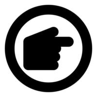 Pointer hand icon black color in circle vector