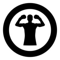 Boxer icon black color in circle vector