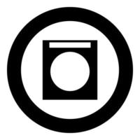 Washing machine icon black color in circle vector