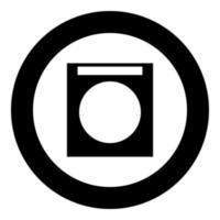 Washing machine icon black color in circle vector