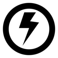 Symbol electricity icon black color in circle vector