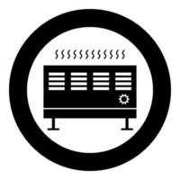 Heat con icon black color in circle vector