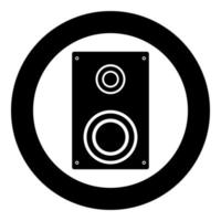 Loud speaker icon black color in circle vector