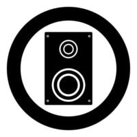 Loud speaker icon black color in circle vector