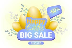 Easter Sale special offer with red Easter eggs on white background vector