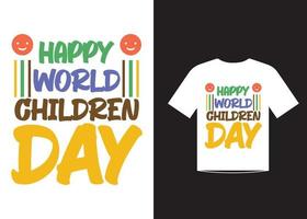 vector de plantilla de diseño de camiseta de feliz día de los niños