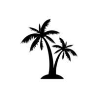 logotipo de palmera. silueta de palmera. vector de icono de palmera. signo simple de palmera. vector del logotipo de la palma. ilustración de diseño de palmeras.
