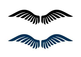 icono de ala. empresa de logo de ala. diseño de vector de ala. concepto de diseño de ala animal, par de ala vectorial aislado negro sobre fondo blanco