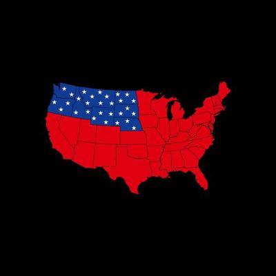 United State of America. Map USA flag. Map USA country map vector design. Blank similar USA map isolated on black background. United States of America country design illustration.