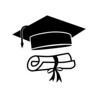 ilustración de diseño de vector de icono de gorra de graduación. icono de gorra de graduación aislado sobre fondo blanco de la colección de graduación y educación. signo simple de gorro de graduación.