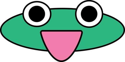 Cute frog creature face vector