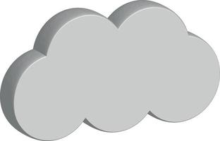 icono de nube 3d vector