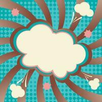 Comic cloud with spiral and dotted pattern as background vector