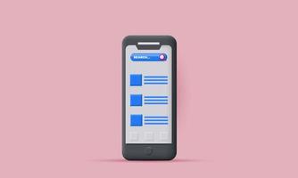 simple browser smartphone online search results vector