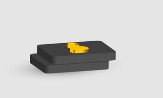 3d render icon people isometric gold