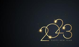 Diseño de fondo de feliz año nuevo 2023. tarjeta de felicitación, pancarta, póster. vector