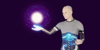 space robot hand background ai technology frame ai robot futuristic technology 3D photo